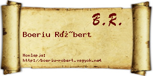 Boeriu Róbert névjegykártya